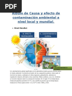 Álbum de Causa y Efecto de Contaminación Ambiental A Nivel Local y Mundial