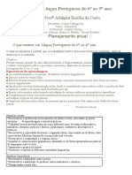 O Que Ensinar em Língua Portuguesa Do 6º Ao 9º Ano