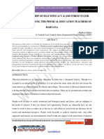 The Relationship of Self Efficacy & Job Stress To Job Satisfaction Among The Physical Education Teachers of Haryana