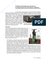 ME124 Mechanical Engineering Laboratory III Experiment #6: The Charpy Impact Test and Fracture Toughness