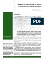 REIS, Thiago Felipe Dos BENATTE, Antonio Paulo. Tendências Historiográficas Na Revista História - Questões e Debates - 1980-1990