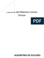 Cálculos Del Máximo Común Divisor