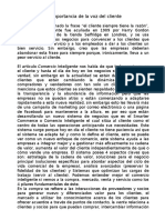 La Importancia de La Voz Del Cliente - Ensayo