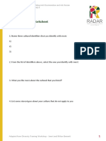 Radar Exercises - Cultural Identity Worksheet PDF