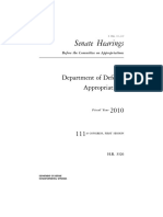 Senate Hearing, 111TH Congress - Department of Defense Appropriations For Fiscal Year 2010