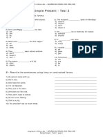 Simple Present - Test 2: A - Put in The Correct Verb Forms