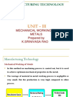 Mechanical Working of Metals