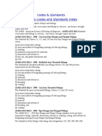 ASME Standard List of Piping and Fittings