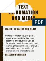 Text Information and Media