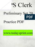 IBPS Clerk Preliminary Practice Question Paper 20 PDF