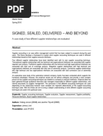 Signed, Sealed, Delivered - and Beyond: A Case Study of How Different Supplier Relationships Are Evaluated