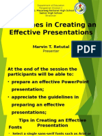 Guidelines in Creating An Effective Presentations