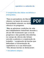 Movimento Operário e o Advento Do Socialismo.