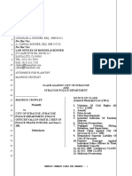 Maurice Crawley Notice of Claim Against Syracuse Police