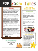 October 28 Newsletter