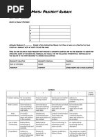 Math Project Rubric