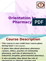 1 Orientation To Pharmacy Leture 1