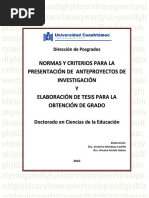 Normas y Criterios para Anteproyectos y Tesis Investigacion Uca