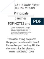 5 Inches Print Scale PDF Notes and Tips: Mikey's RC F-117 Stealth Fighter Ducted Fan Version