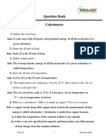 Question Bank Calorimetry: 1. Define The Term Heat