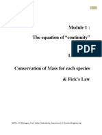 The Equation of "Continuity": NPTEL, IIT Kharagpur, Prof. Saikat Chakraborty, Department of Chemical Engineering