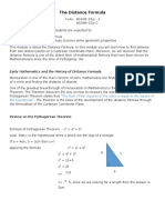 The Distance Formula Module