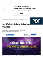 Les 40 Règles de Base de L'orthographe Française - La Langue Française PDF