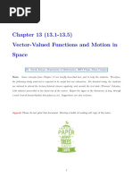 Chapter 13 (13.1-13.5) Vector-Valued Functions and Motion in Space