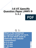 Level-II VT Specific Question Paper (AWS D