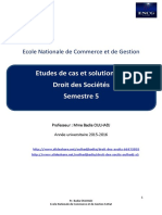 Etudes de Cas Et Solutions en Droit Des Soci T S Badia OULHADJ