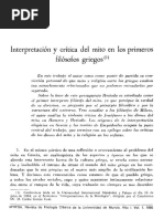 Interpretación Crítica Del Mito en Los Primeros Filósofos Griegos PDF