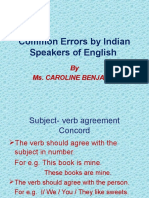 Common Mistakes by Indian Speakers of English