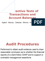 Substantive Tests of Transactions and Account Balances