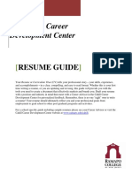 The Cahill Career Development Center: Resume Guide