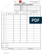 Temperature Control Log Sheet: QC Follow Up QC Engineer