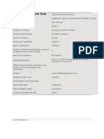 Company/LLP Master Data: List of Signatories