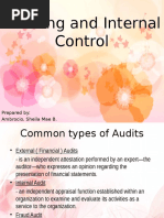 Auditing and Internal Control: Prepared By: Ambrocio, Sheila Mae B