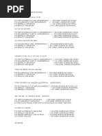 Tabela de Medidas de Estatores