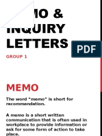 Memo & Inquiry Letters