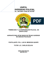 Monografía Feminicidio y La Intervención Policial en Santa Cruz