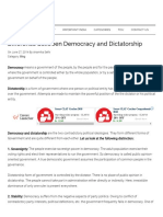 Difference Between Democracy and Dictatorship - Important India