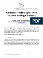 Generate VOIP Signal Over Various Fading Channels: Birendra Kumar, Dr. Mamta Katiyar