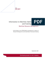 Info To Maritime Administrations and Training Providers September 2011