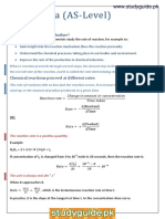 Chapter 8a Reaction Kinetics AS LEVEL NOTES