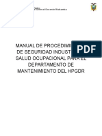 Manual de Procedimientos de Seguridad Industrial y Salud Ocupacional