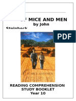 Of Mice and Men Reading Comprhension Booklet 2016