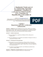 Reglamento para Construccion de Estaciones de Regasificacion en Bolivia