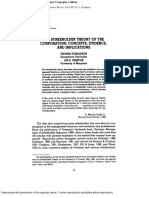 Thomas Donaldson and Lee Preston - The Stakeholder Theory of The Corporation - Concepts, Evidence, and Implications