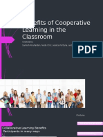 Benefits of Cooperative Learning in The Classroom