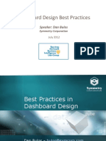 Dashboard Design Best Practices: Speaker: Dan Bulos